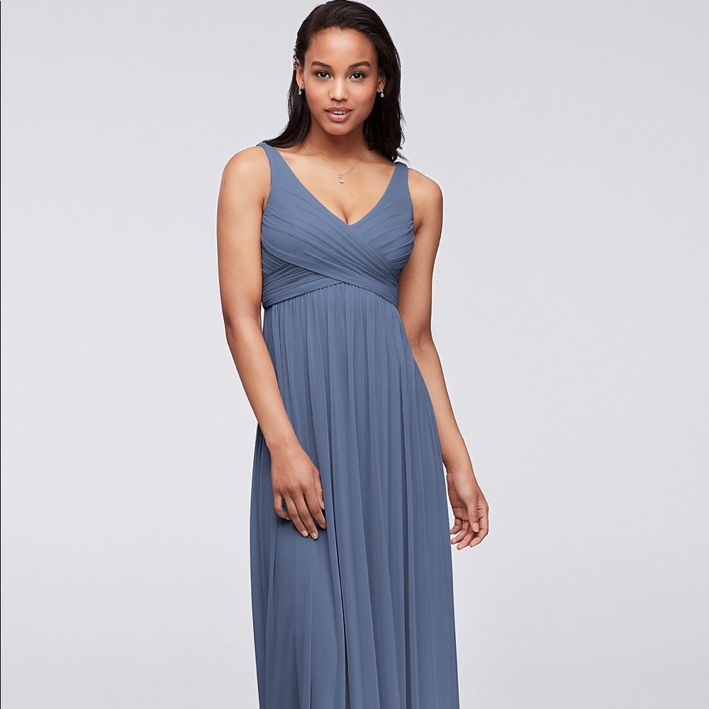 David’s bridal Mesh Dress Cowl Back Detail